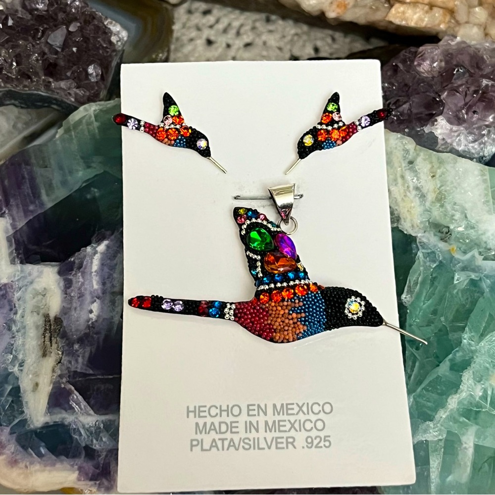 STERLING SILVER .950 HUMMINGBIRD SET